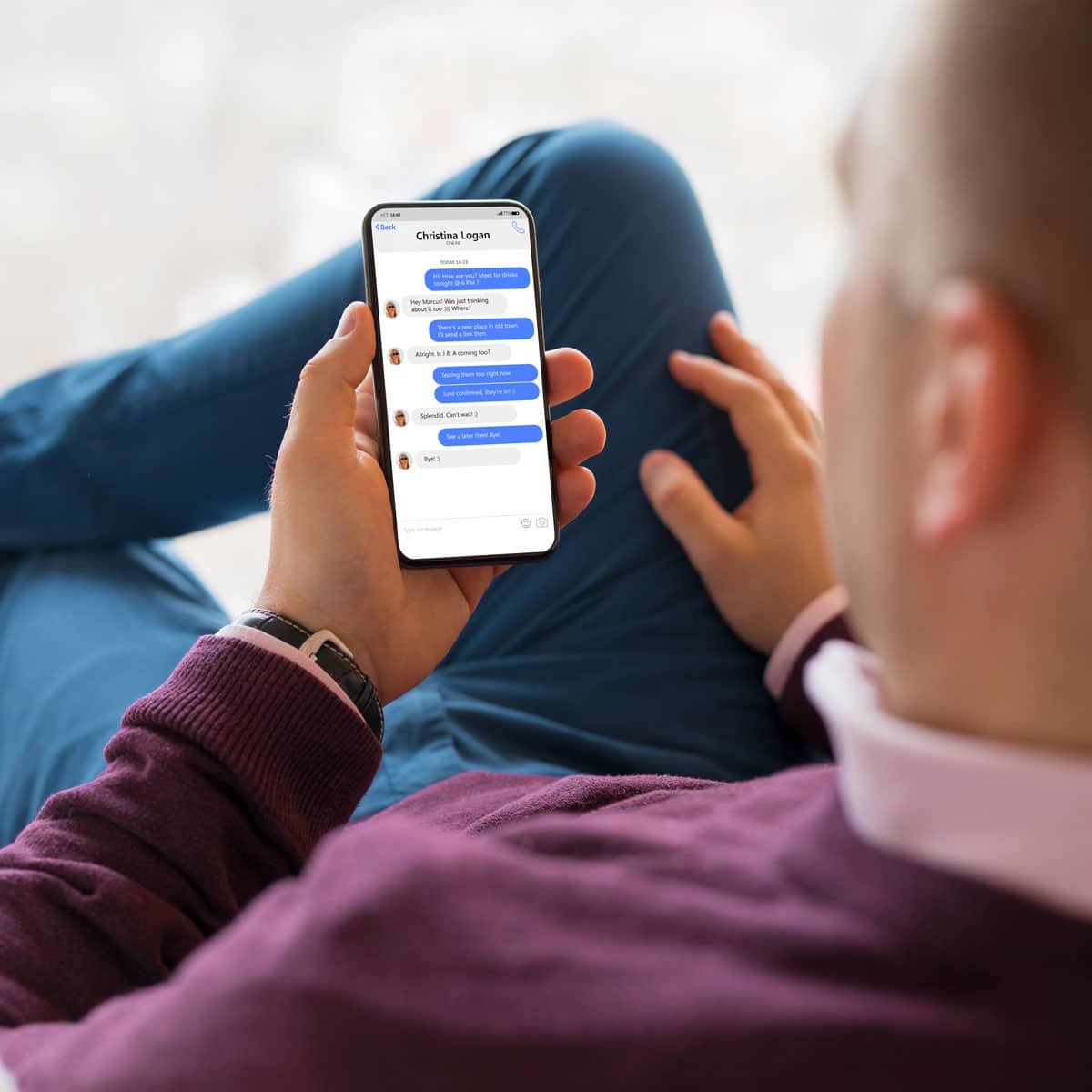 Digital Trust user checking smartphone messages before responding online